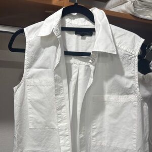 Banana Republic White Polo Collar Sleeveless Midi Dress